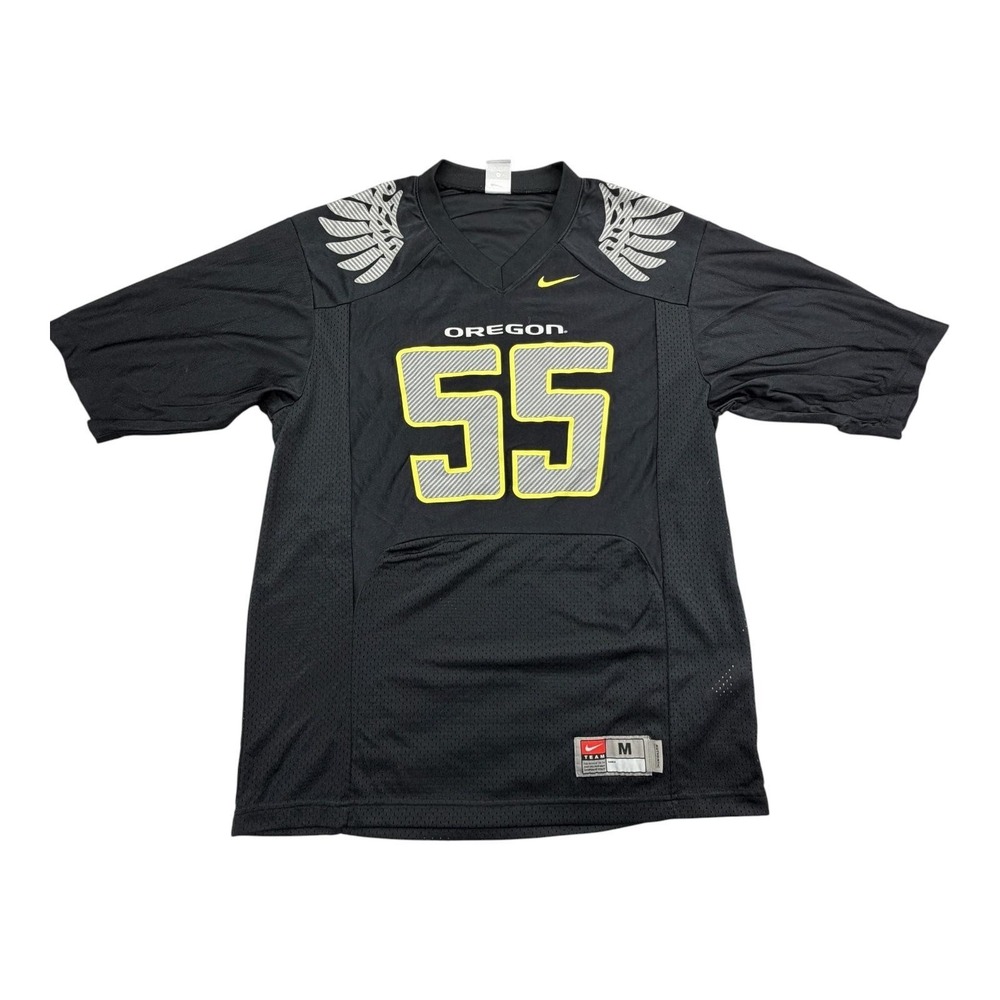 NIKE Oregon Ducks Jersey Mens M Black NCAA Football #55 Wing Graphics Mesh
